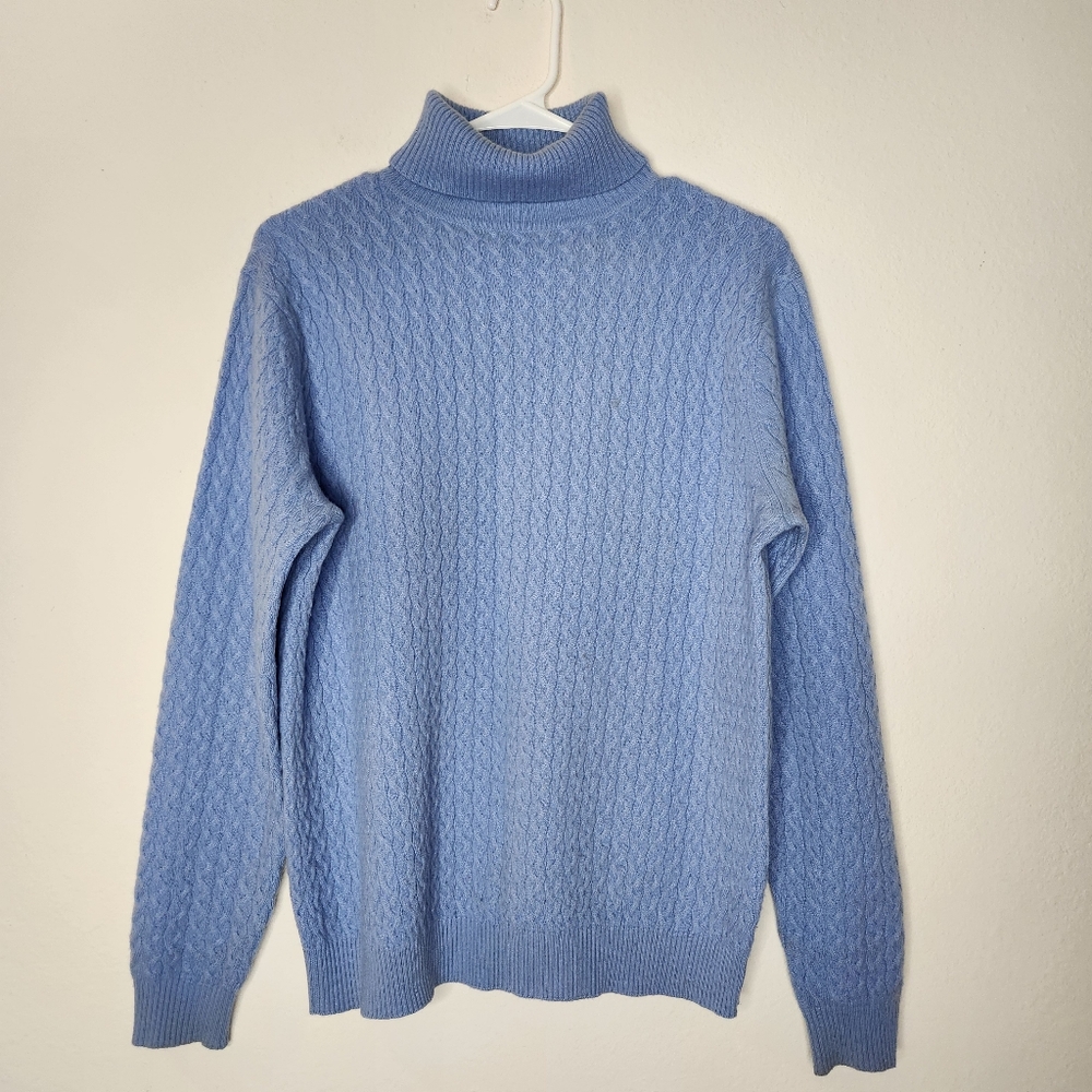 Kirkland Womens Medium Cable Knit Cashmere Sweater Turtleneck